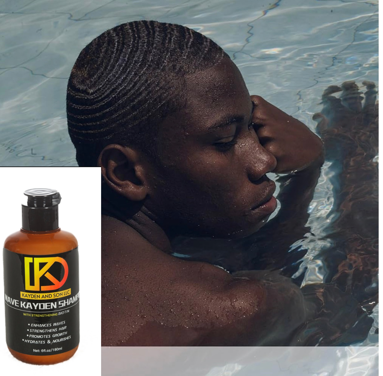 Kayden Wave Shampoo 360 Waves Wash Shampoo -Wave Shampoo for Black Men 360 Wave Shampoo Hydration Shampoo Enhance Waves Shampoo Strenghtens Hair Promote Growth Wave Shampoo Easy Wash Hydrate (6 FL OZ)