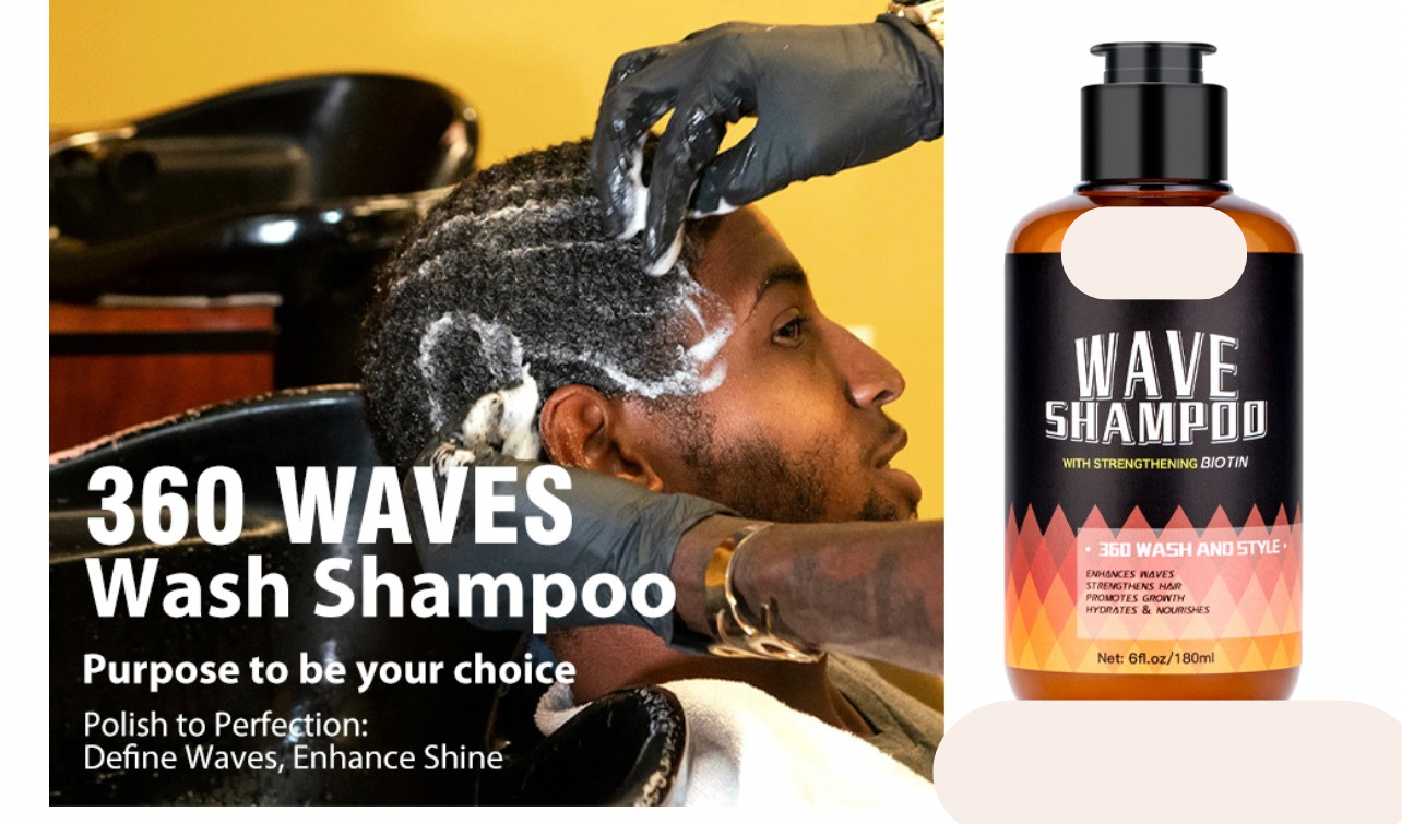 Kayden Wave Shampoo 360 Waves Wash Shampoo -Wave Shampoo for Black Men 360 Wave Shampoo Hydration Shampoo Enhance Waves Shampoo Strenghtens Hair Promote Growth Wave Shampoo Easy Wash Hydrate (6 FL OZ)