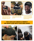 Steps to achieve a perfect 360 wave hairstyle using Kayden Wave Pomade and a wave brush.